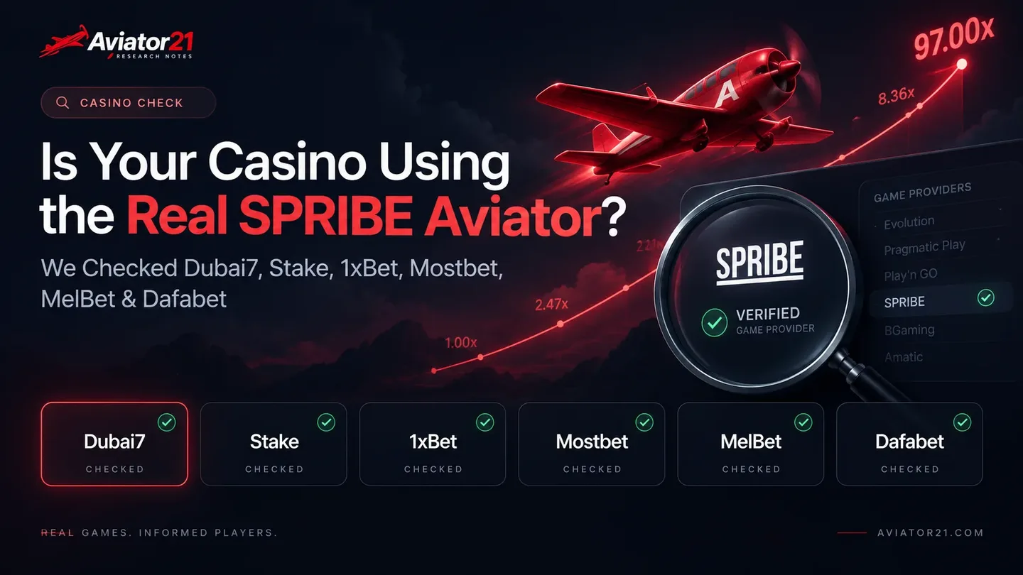 Is Your Casino Using the Real SPRIBE Aviator? We Checked Dubai7, Stake, 1xBet, Mostbet, MelBet & Dafabet