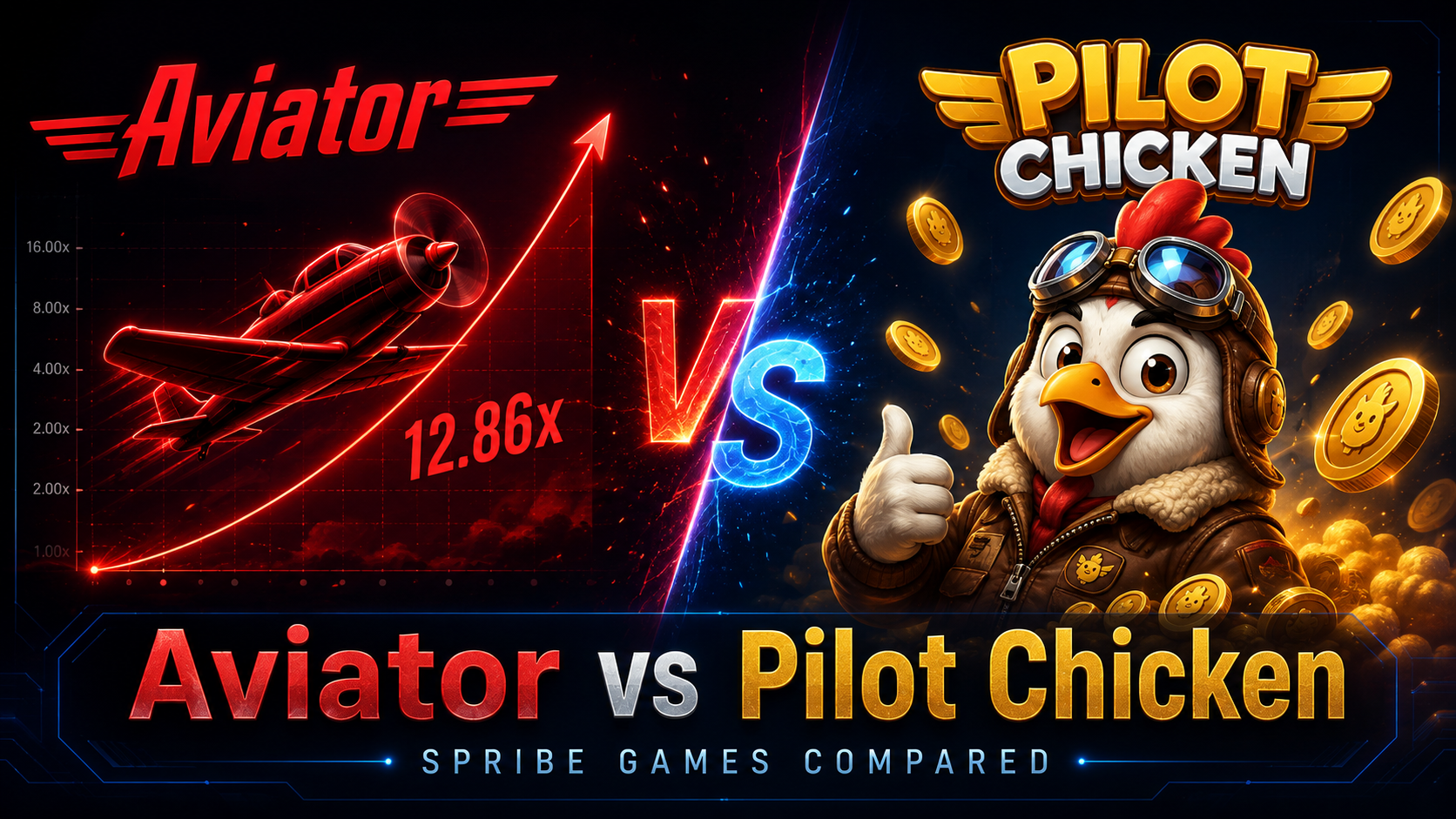 Aviator,Pilot Chicken,SPRIBE,Crash Games,Game Comparison