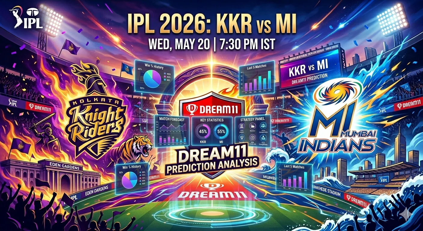 KKR vs MI Dream11 Prediction - WED, MAY 20 2026