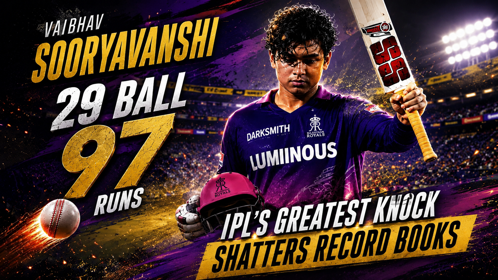 Vaibhav Sooryavanshi Rewrites IPL History With 29-Ball 97 in RR’s Eliminator Win Over SRH