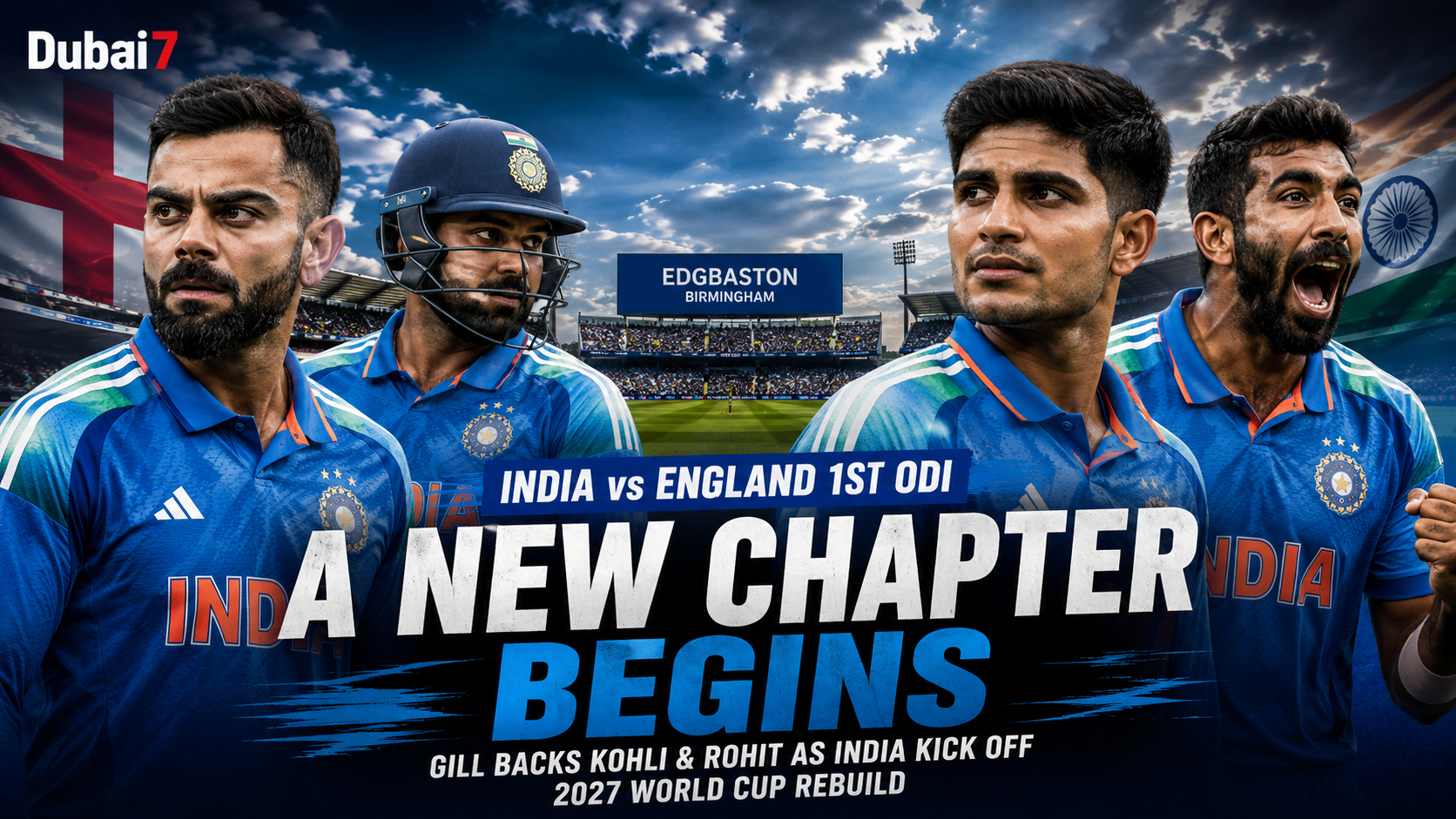 India vs England 1st ODI: Gill Backs Kohli and Rohit as India Begin 2027 World Cup Rebuild at Edgbaston